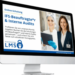 Monitor mit Kombi-Schulung „IFS-Beauftragte*r & Interne Audits“ von Praxistrainings LMS,