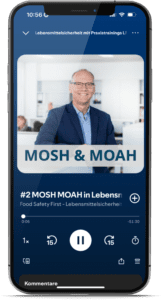 Episod de podcast despre MOSH și MOAH în domeniul alimentar cu expertul Claus-Michael Brieber în formatul „Siguranța alimentară cu instruire practică LMS“