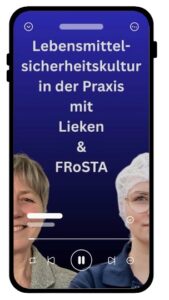 Podcast-Cover zur Lebensmittelsicherheitskultur in der Praxis mit Lieken und FRoSTA